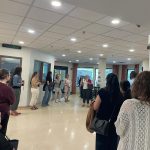 Staff members gathering at Salem before leaving for Winnipeg to watch Human Forever